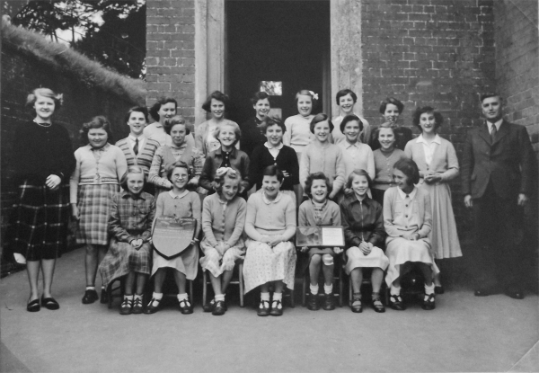 Girls at Market Lavington School in 1955