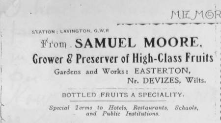 Samuel Moore of Easterton - headed paper of 1918