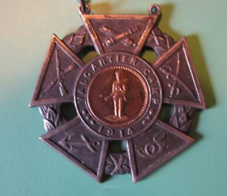 Medallion from Valcartier Camp, Canada, found in a house in Market Lavington
