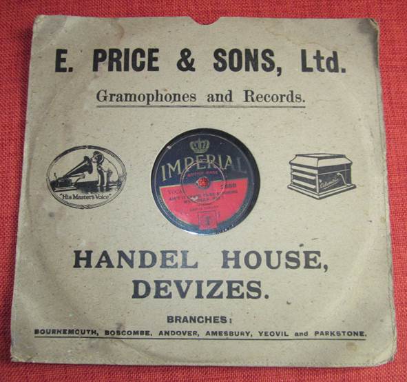 Record sleeve from a shop founded by Ezra Price from Market Lavington