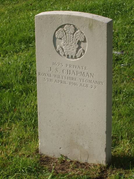Jasper Chapman's Grave at the Drove Lane Cemetery in Market Lavington