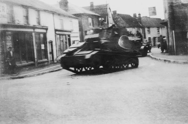 A tank on Church Street in the 1930s