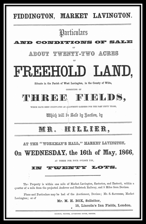 Auction catalogue page for land at Fiddington