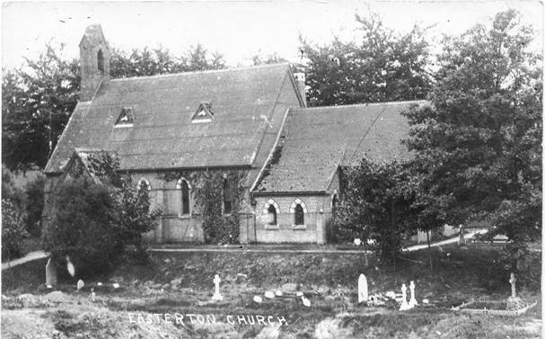 St Barnabas Church, Easterton - a postcard that could date from the Edwardian era