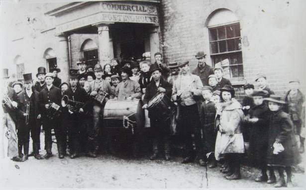 The Rough Wallopers outside the Green Dragon in about 1870