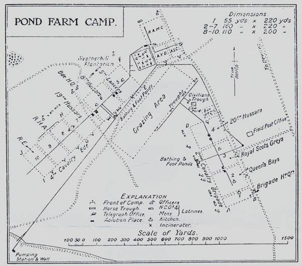 Plan of layout of Pond Farm Camp in 1908
