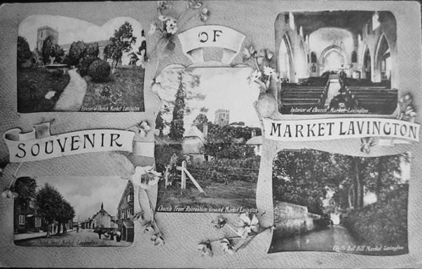 Postcard entitled  Souvenir of Market Lavington