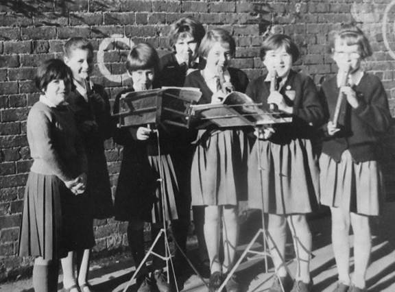 Market Lavington School recorder group in about 1960