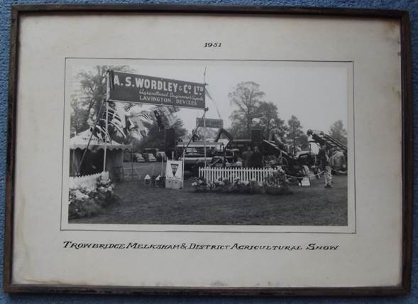 A S Wordley of market Lavington had a stand at the 1951 Trowbridge and Melksham Show