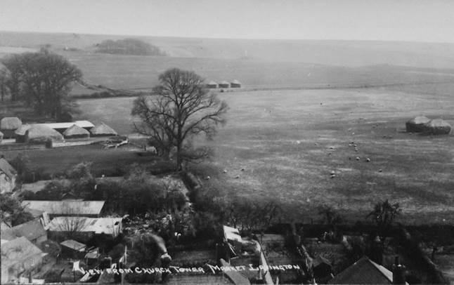 A view from Market Lavington Church - looking South. The photo was taken in about 1920.