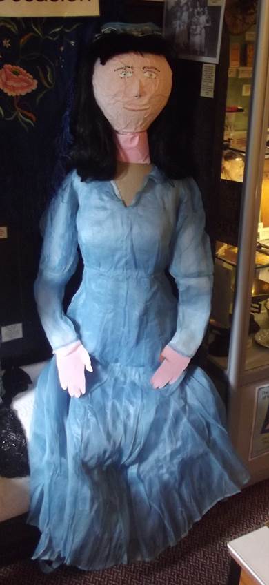 Our bridesmaid is dressed for the occasion - at Market Lavington Museum