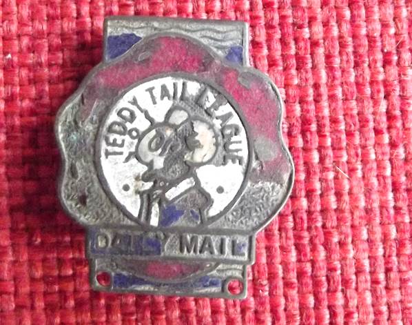 Teddy Tail League badge found on the old Recreation Ground in Market Lavington
