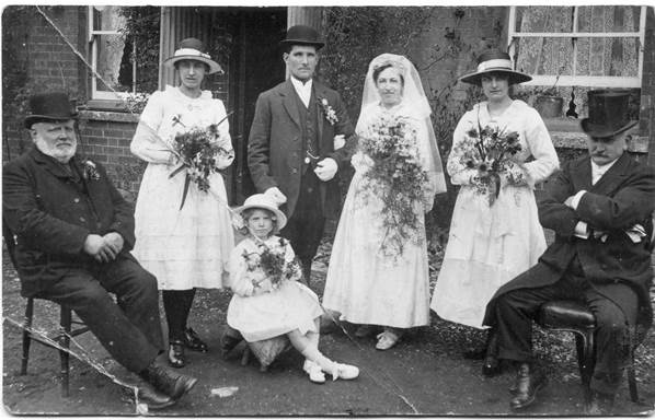 Wedding of Bill Blake and Ethel Cooper - Market Lavington - 1920