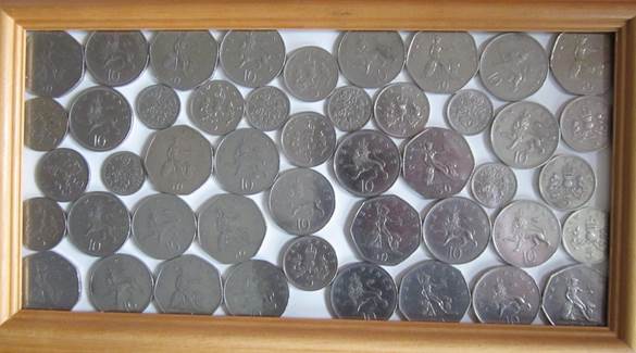 Demonetised coins found in the safe of St Mary's Church, Market Lavington