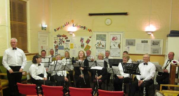 Lavington Community Band before its first public perrformance on 19th December 2012