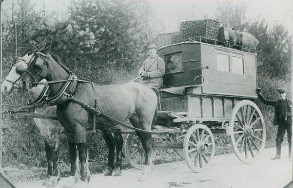 Edwin Potter's Market Lavington to Devizes bus in about 1900