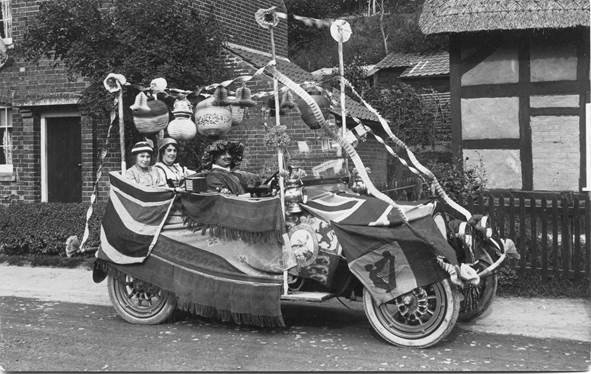 Decorated car in Easterton High Street - 1921 Hospital Week