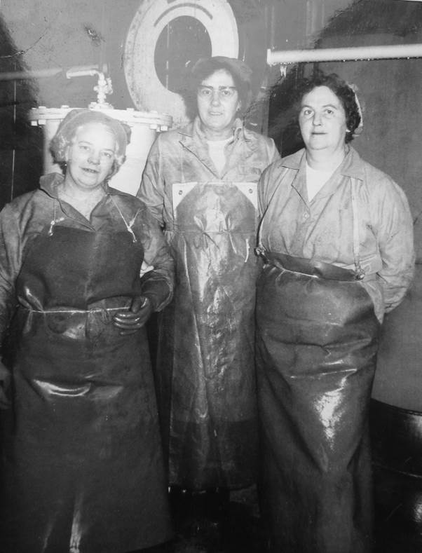 jam factory ladies at Samuel Moore Foods, Easterton - probably in the 1960s