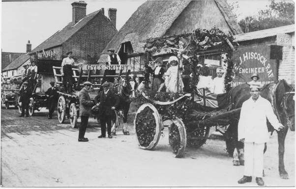 Carnival line up in Easterton - 1920s