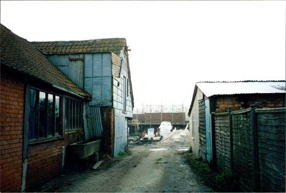 The old sheds which stood where George Mews stands now
