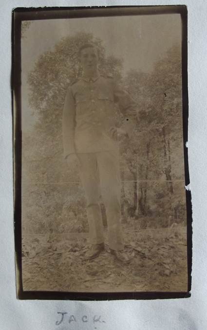 Jack - a World War One photo in the album of Jack Welch of Market Lavington
