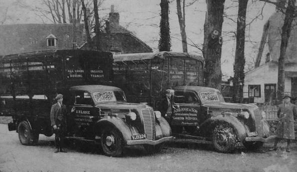 Lorries belonging to Harvey Lodge of Market Lavington in about 1953