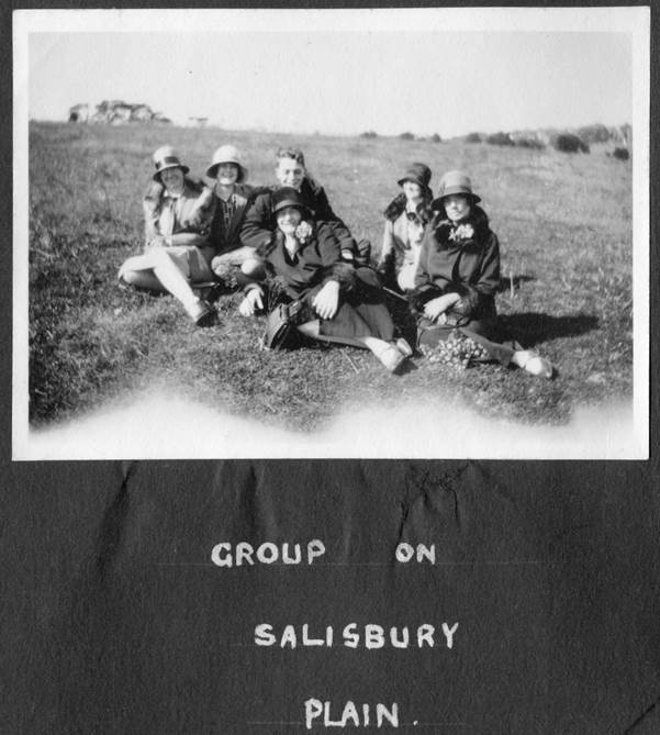 The girls (and one boy) on the Plain with three identified by Pat Hale.