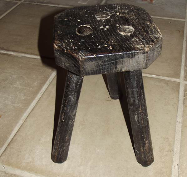 A 19th century milking stool at Market Lavington Museum