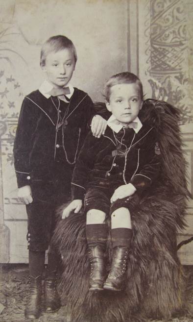 Charming CDV showing two lads - a photo at Market Lavington Museum