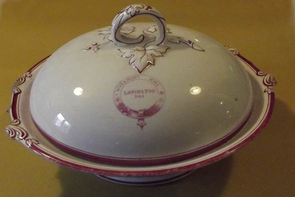 Vegetable tureen from the Workman's Hall, Market Lavington and dating from 1865