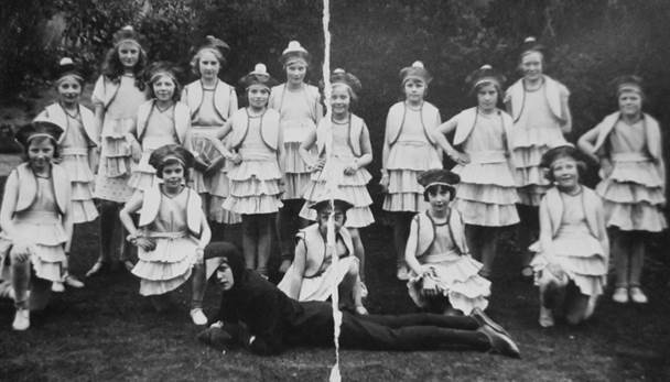 A group of Market Lavington youngsters in a play put on in the early 1930s