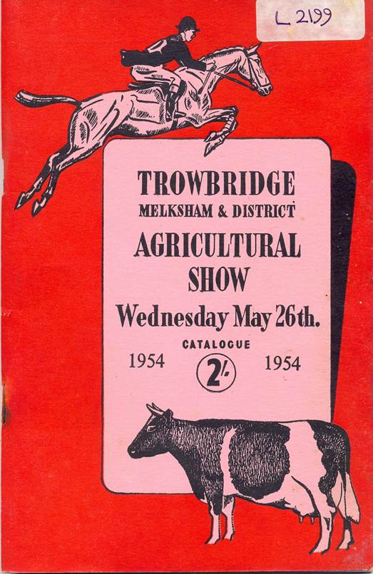 Front cover of 1954 Trowbridge, melksham and District Agricultural Show catalogue