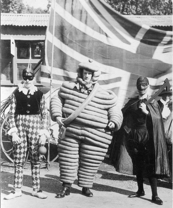 Archibald Baker is the Michelin Man in a 1920s Hospital Week carnival