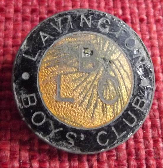 Lavington Boys' Club badge found on the old Recreation Ground