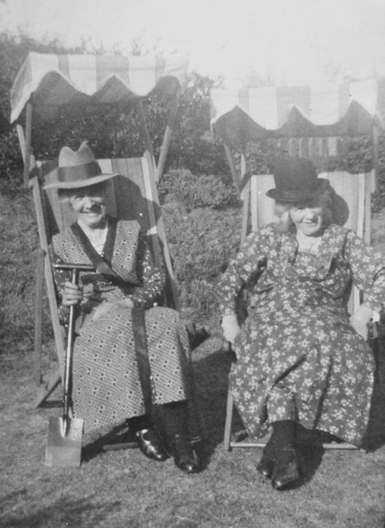 Mary Davidge and Louisa Hibberd in Market Lavington - possibly 1920s