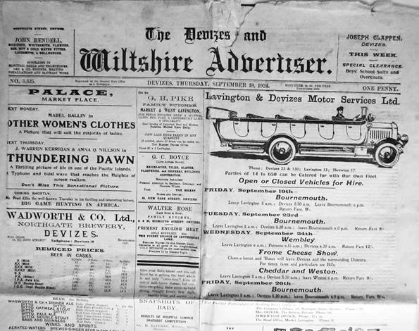 Devizes and Wiltshire Advertiser - September 18th 1924
