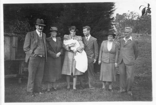 Photo taken after Tim Gye's christening in 1943