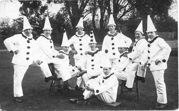A Pierrot troupe - but who are they? Where are they? When was this taken?