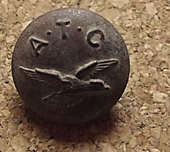 An Air Training Corps button found on the old Recreation Ground in Market Lavington