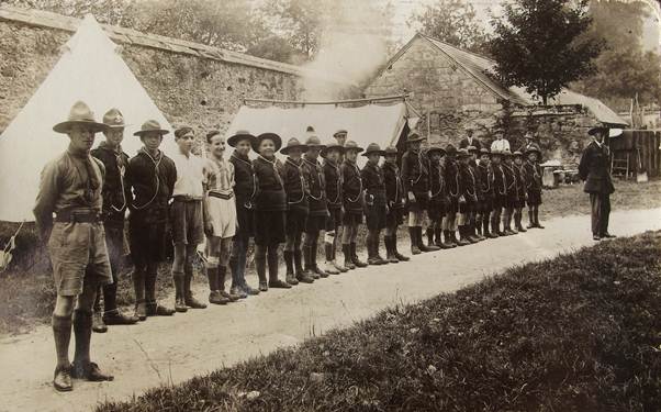 Lavington Scoputs at a scout camp between the two World Wars