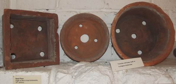 Victorian seed pans at Market Lavington Museum