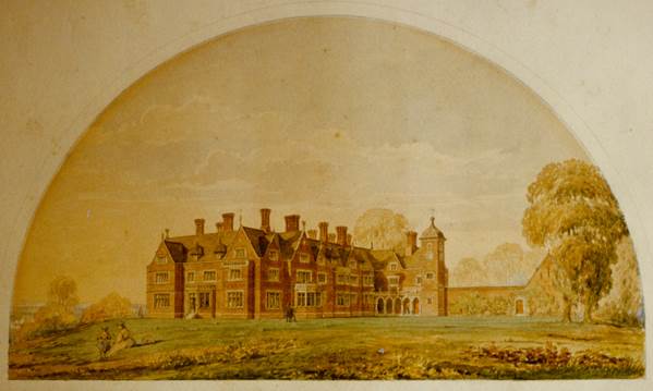 An Architectural Perspective of Market Lavington Manor - possibly by Axel Herman Haig - 1867