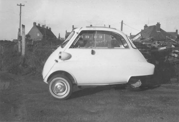 A bubble car at Northbrook in the 1950s