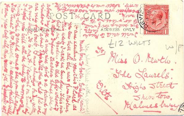 Postcard sent in Septemaber 1919