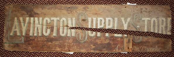 A Lavington Supply Store sign dating from about 1900