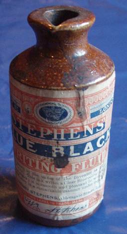 A bottle from about 1900 at Market Lavington Museum