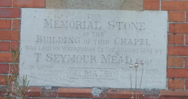 Plaque on the former Congregational Chapel, Market Lavington