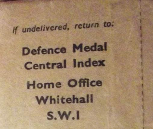 The package contained a Defence medal